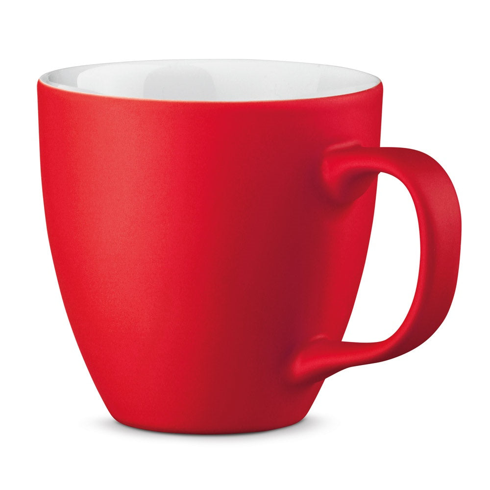 PANTHONY MAT promotional mug in red with custom logo branding