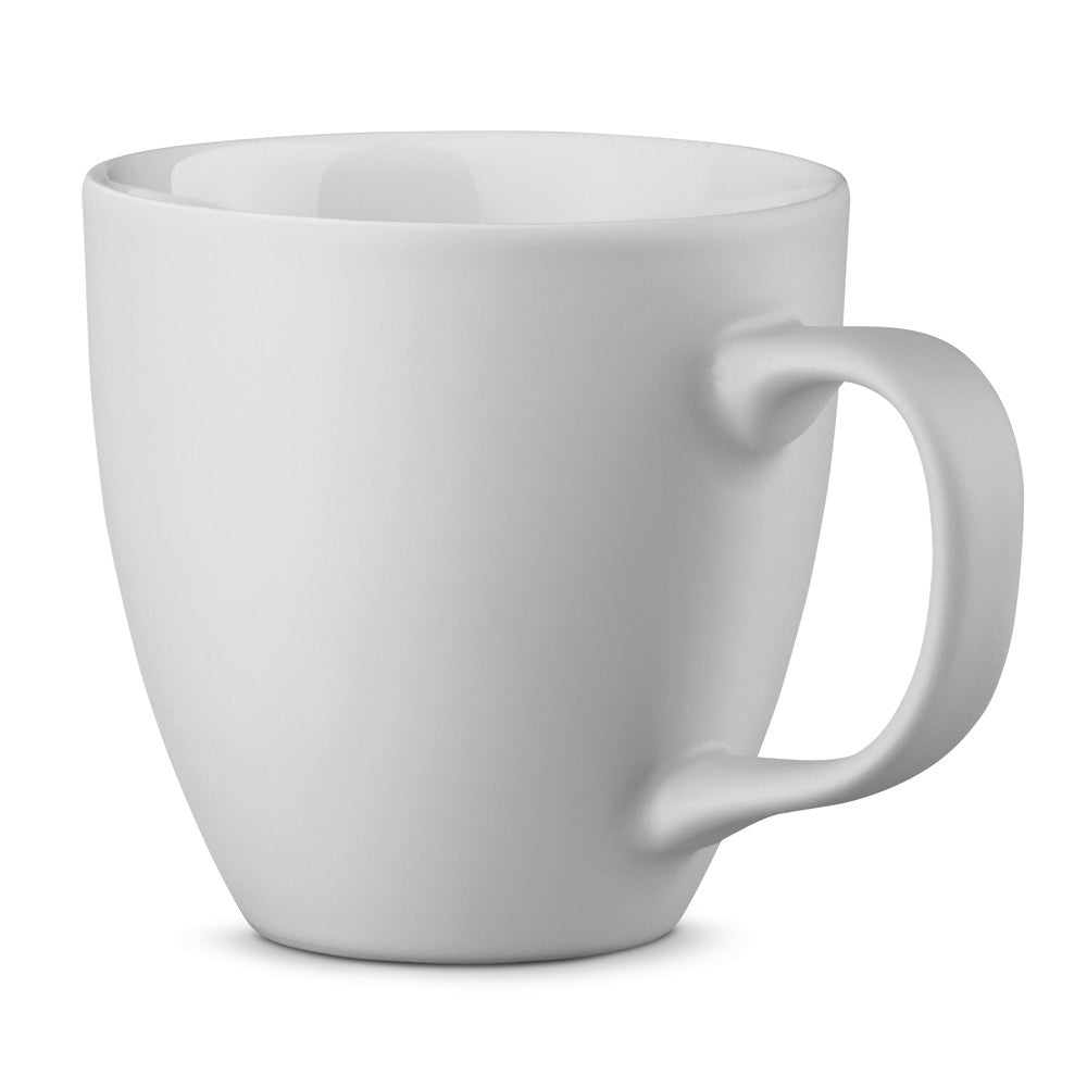 PANTHONY MAT promotional mug in white with custom logo branding
