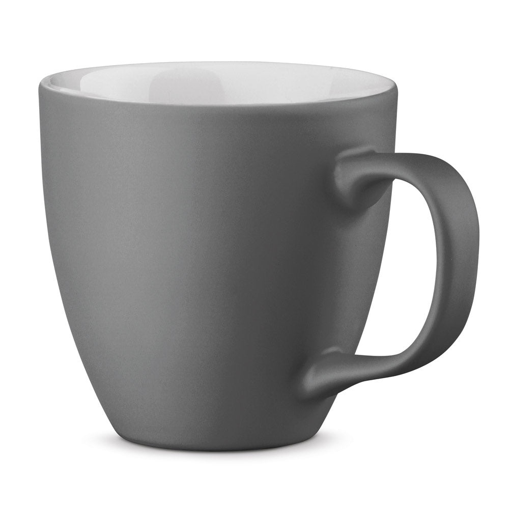 PANTHONY MAT promotional mug in grey with custom logo branding