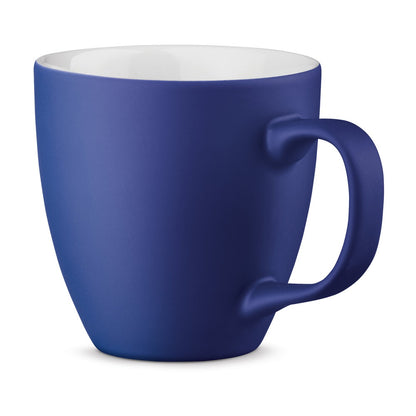 PANTHONY MAT promotional mug in royal blue with custom logo branding