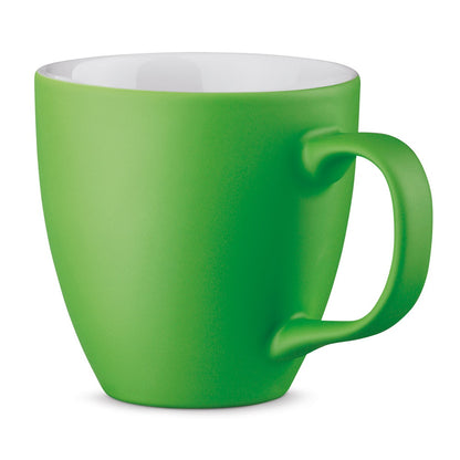 PANTHONY MAT promotional mug in light green with custom logo branding