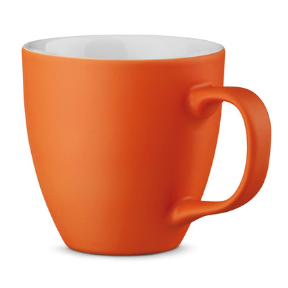 PANTHONY MAT promotional mug in orange with custom logo branding