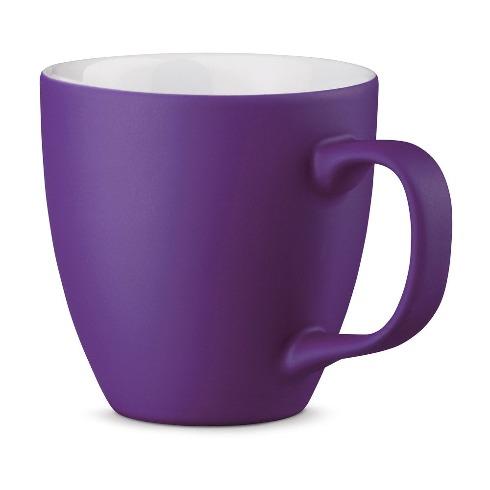 PANTHONY MAT promotional mug in purple with custom logo branding