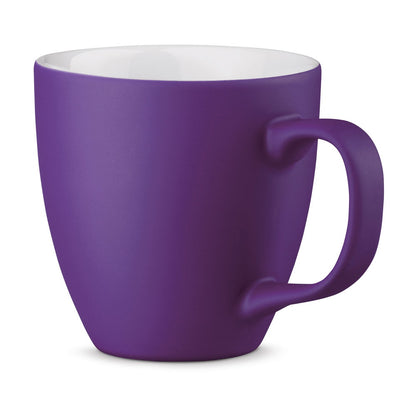 PANTHONY MAT promotional mug in purple with custom logo branding
