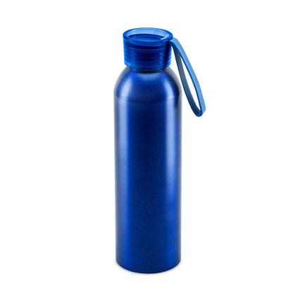 RIO promotional bottle in blue with custom logo branding