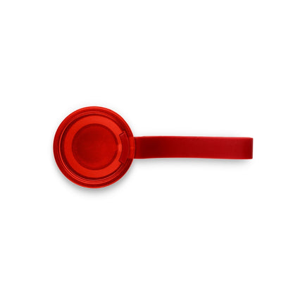 RIO promotional bottle in red (detail view) with custom logo branding