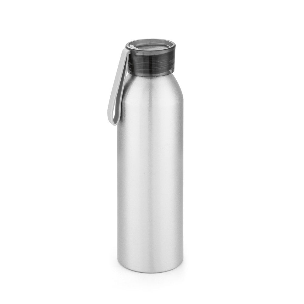 RIO promotional bottle in satin silver with custom logo branding
