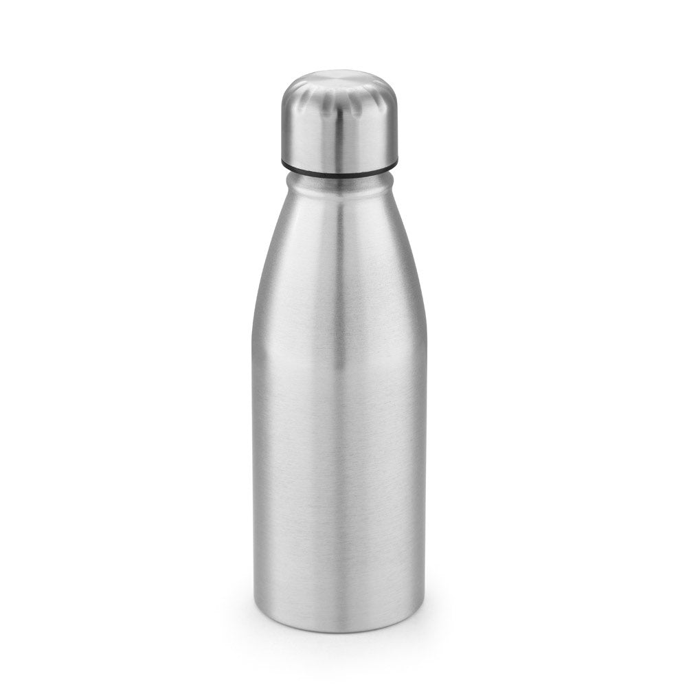 BEANE promotional bottle in satin silver with custom logo branding