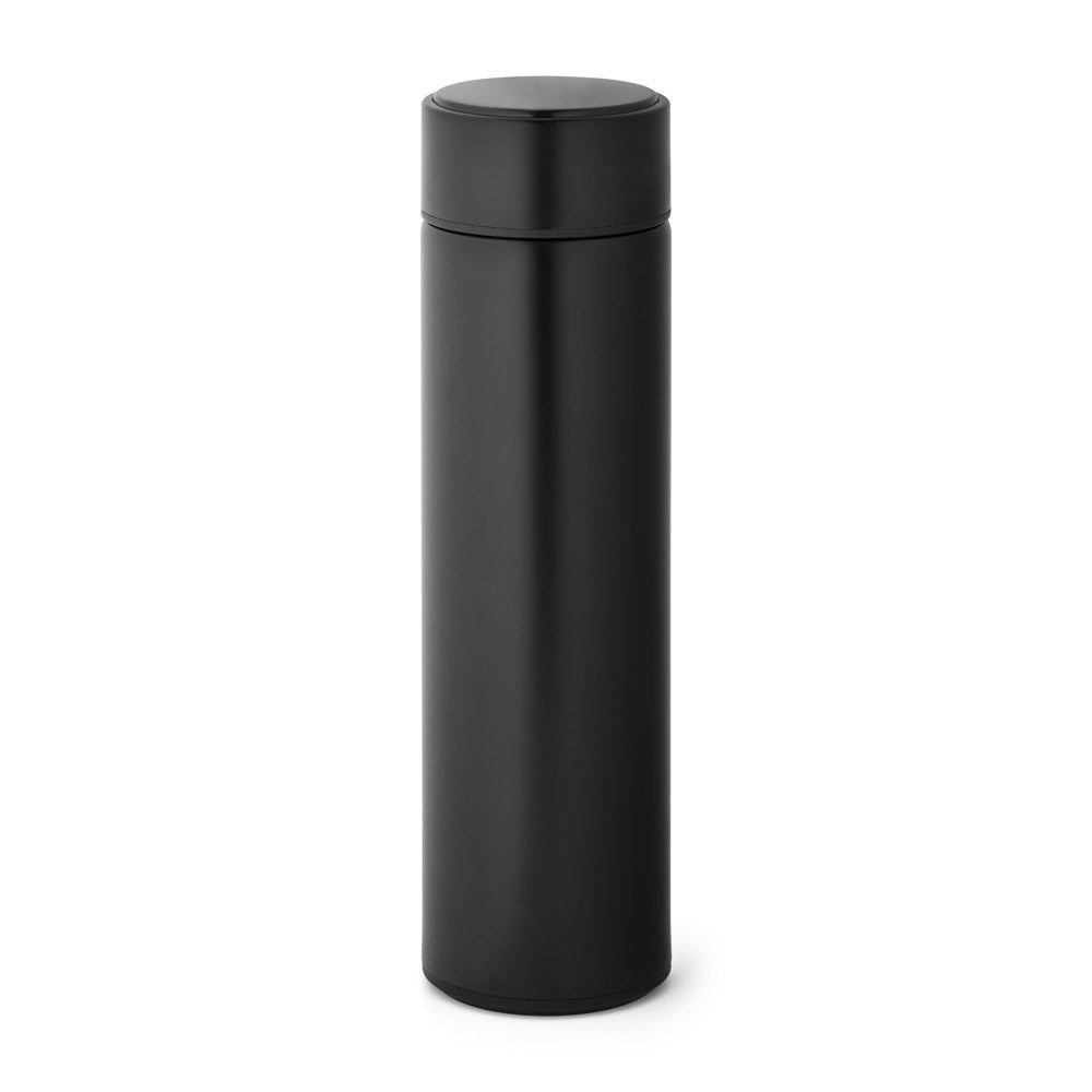 ROSSI promotional thermal bottle in black with custom logo branding