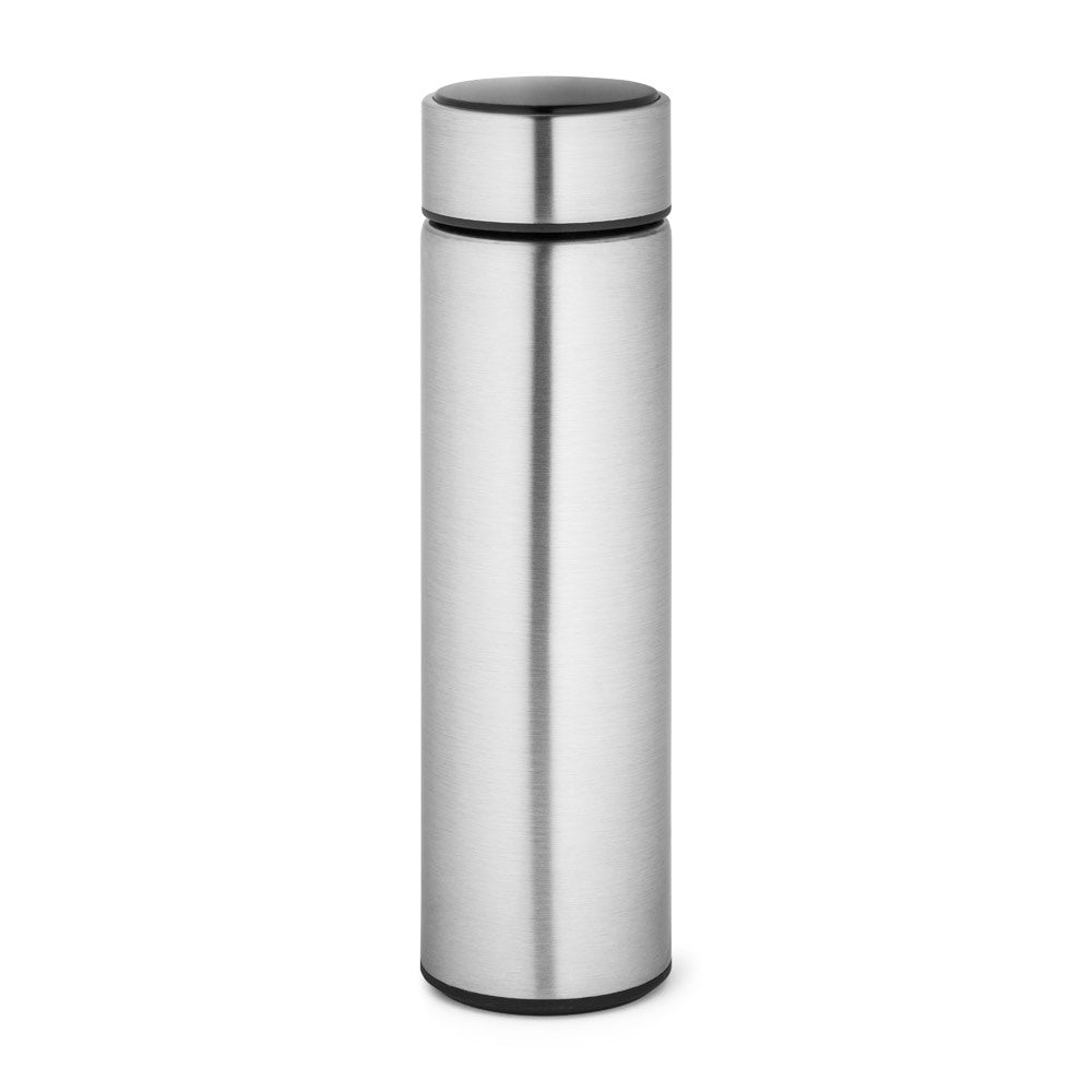ROSSI promotional thermal bottle in satin silver with custom logo branding