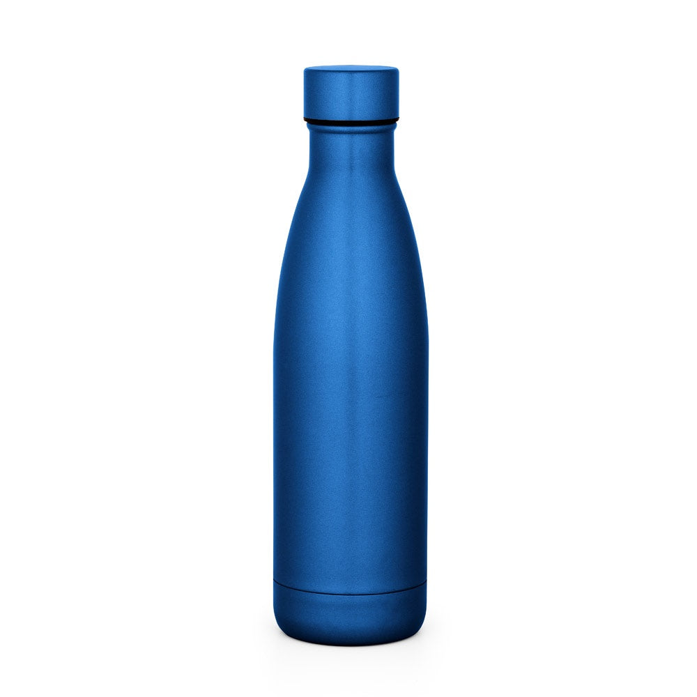 BUFFON promotional thermal bottle in royal blue with custom logo branding