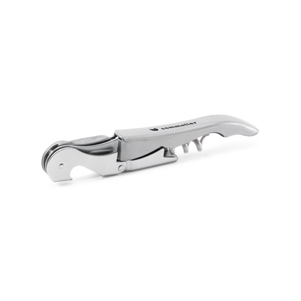 MALBEC promotional kitchen accessory in satin silver with custom logo branding