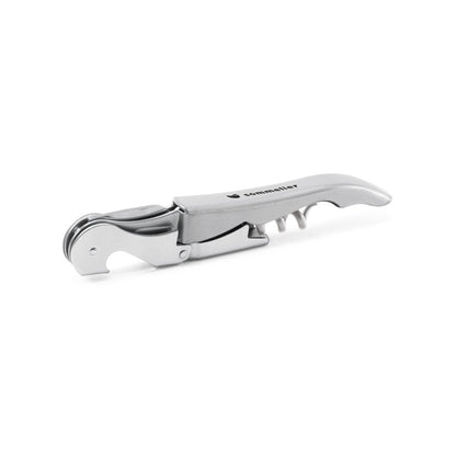 MALBEC promotional kitchen accessory in satin silver with custom logo branding