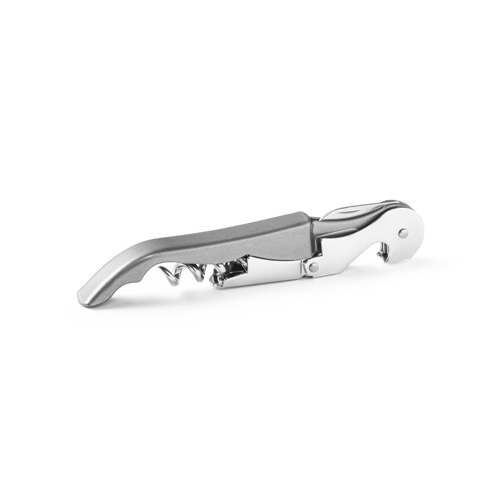 MALBEC promotional kitchen accessory in satin silver with custom logo branding