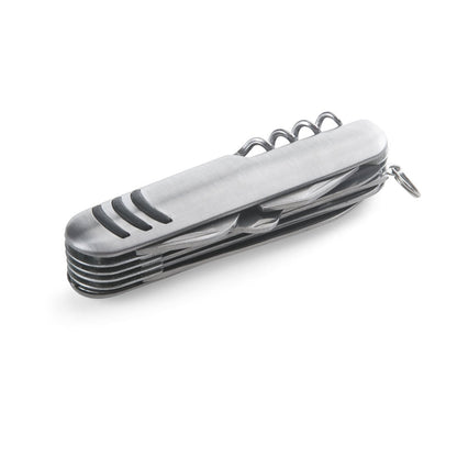 KAPRUN promotional multi-tool in satin silver with custom logo branding