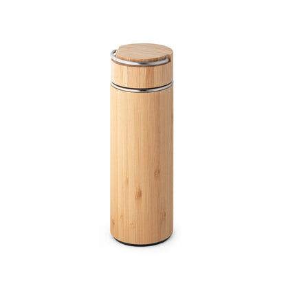 SOW promotional thermal bottle in natural (detail view) with custom logo branding