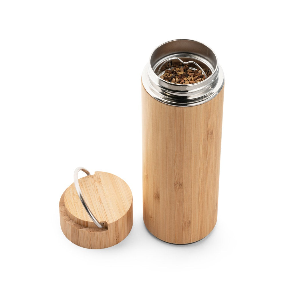 SOW promotional thermal bottle in natural (detail view) with custom logo branding