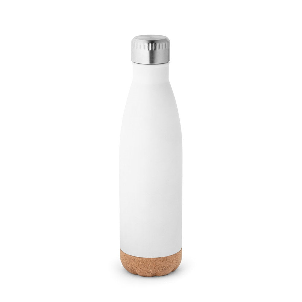 SOLBERG promotional thermal bottle in white with custom logo branding