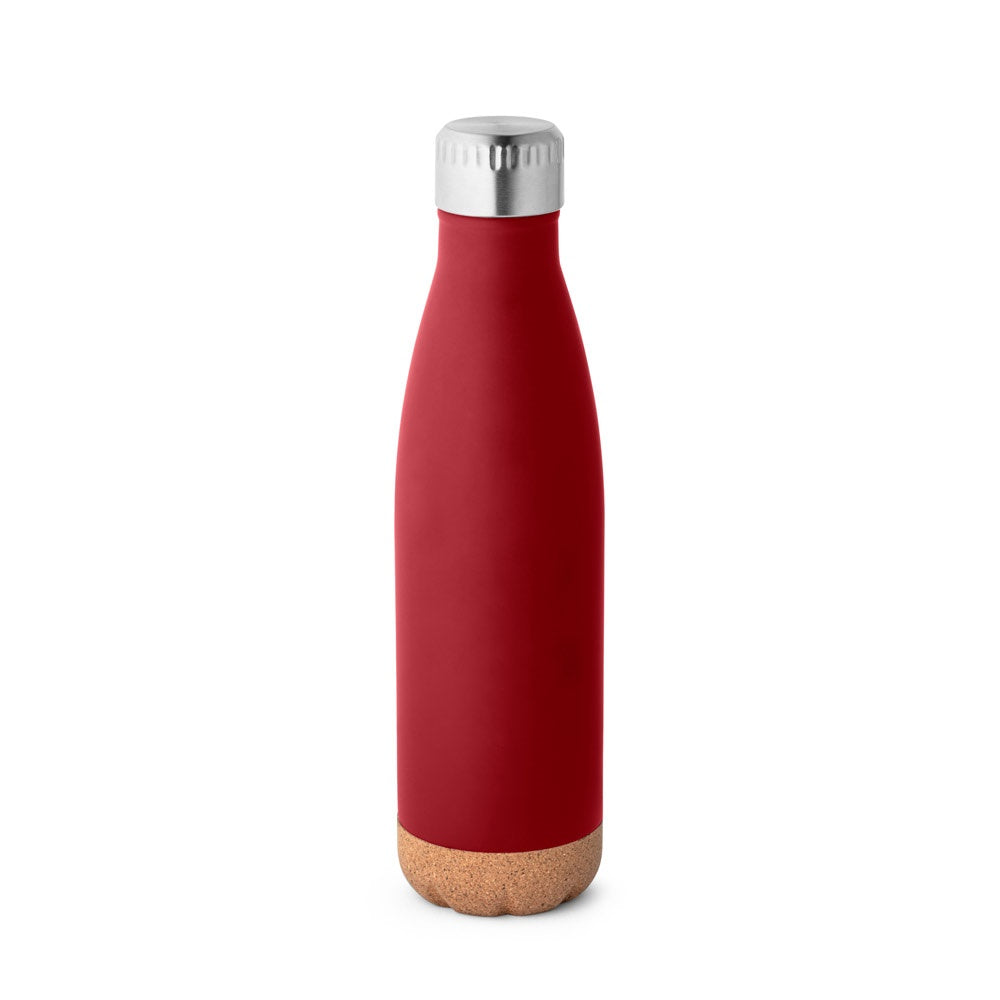 SOLBERG promotional thermal bottle in burgundy with custom logo branding