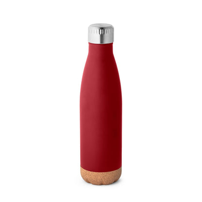 SOLBERG promotional thermal bottle in burgundy with custom logo branding