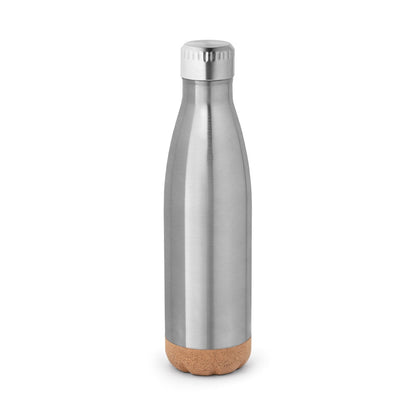 SOLBERG promotional thermal bottle in satin silver with custom logo branding