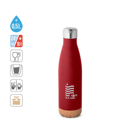 SOLBERG promotional thermal bottle (complete set view) with custom logo branding
