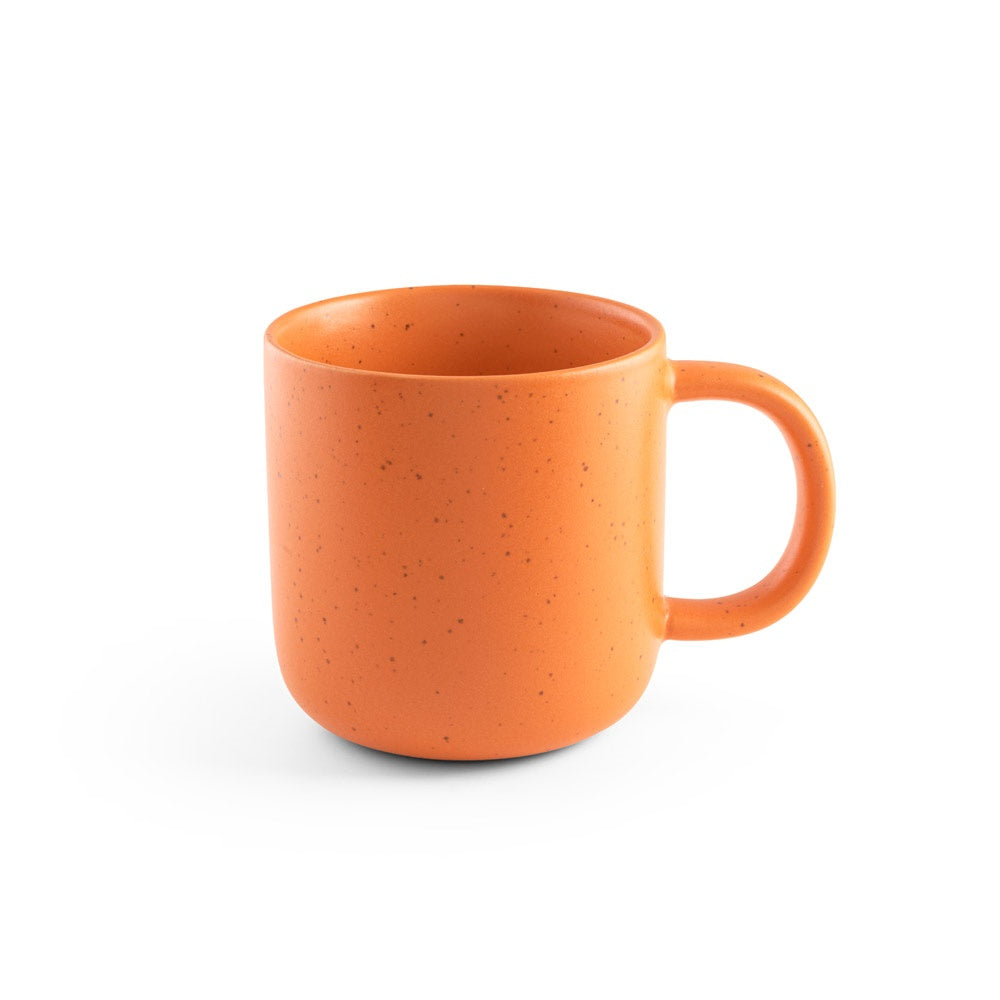 CONSTELLATION promotional mug in orange (detail view) with custom logo branding