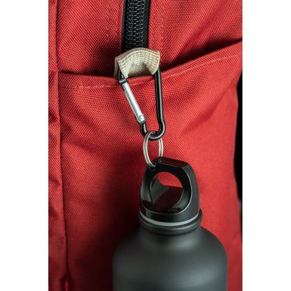 COLLINA promotional thermal bottle in black (detail view) with custom logo branding