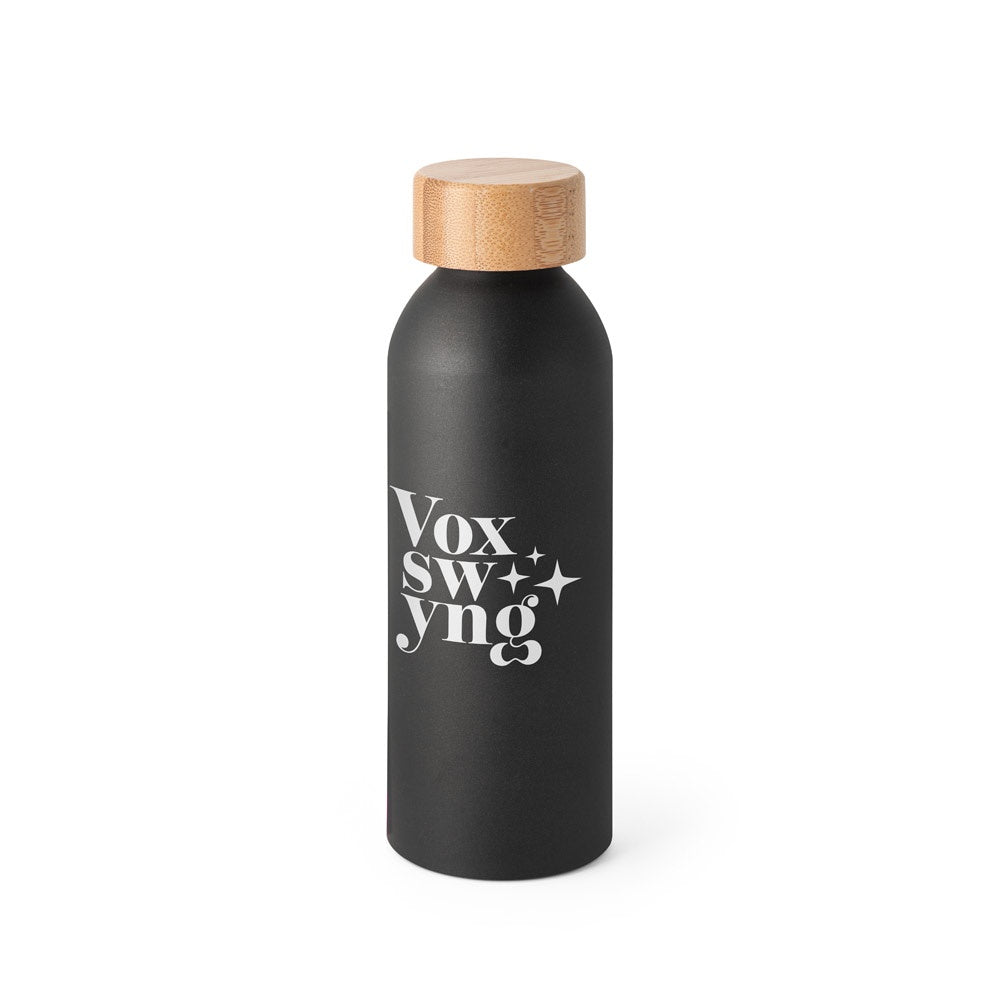 QUETA promotional thermal bottle in black with custom logo branding