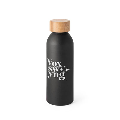 QUETA promotional thermal bottle in black with custom logo branding