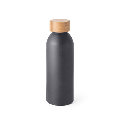 QUETA promotional thermal bottle in dark grey with custom logo branding