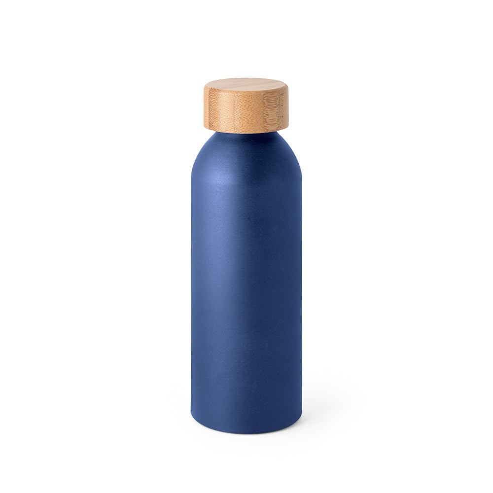 QUETA promotional thermal bottle in navy blue with custom logo branding