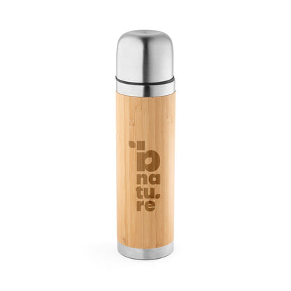 CEYLON promotional thermal bottle in natural with custom logo branding