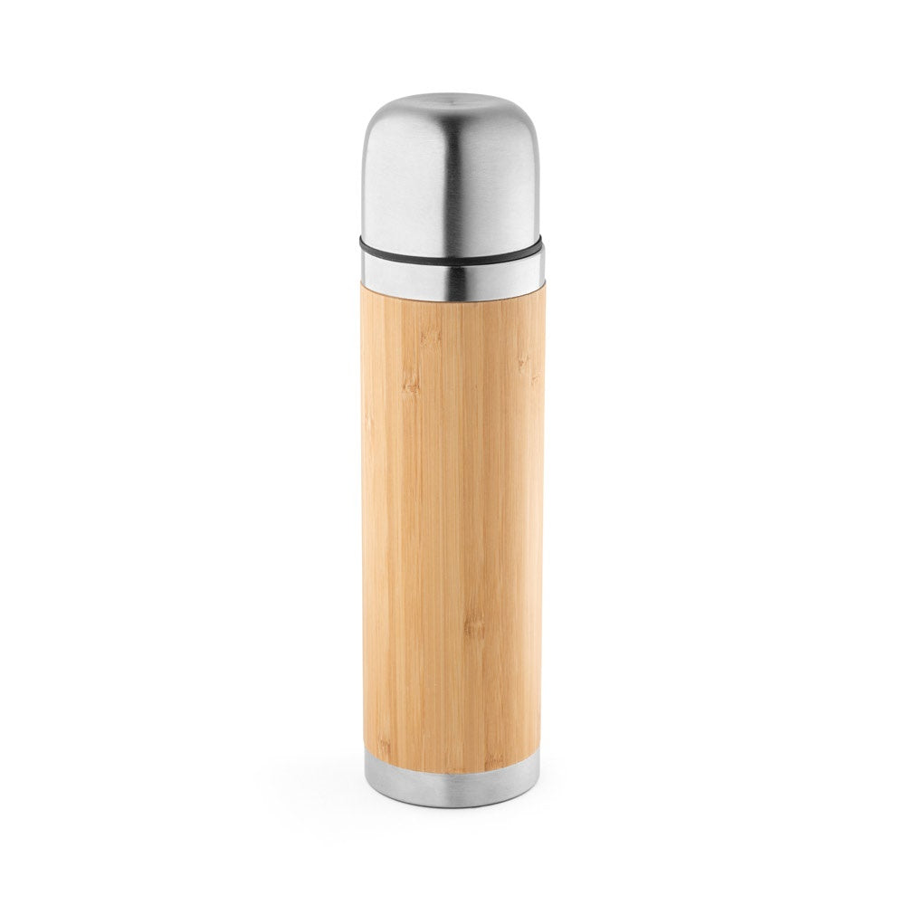 CEYLON promotional thermal bottle in natural with custom logo branding