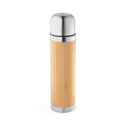 CEYLON promotional thermal bottle in natural with custom logo branding