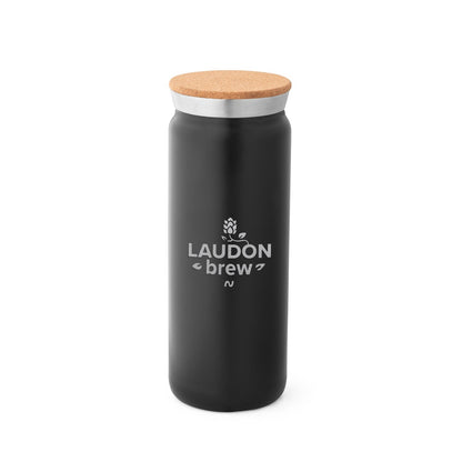 LAVINE 600 promotional thermal bottle in black with custom logo branding
