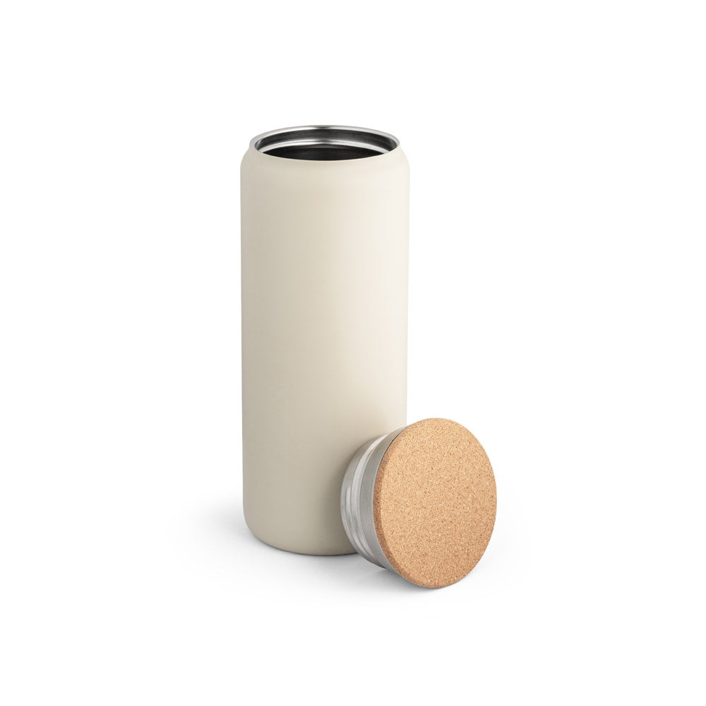 LAVINE 600 promotional thermal bottle in beige (detail view) with custom logo branding