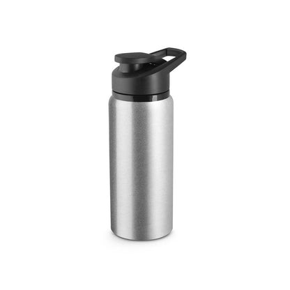 SHAWN promotional bottle in satin silver with custom logo branding