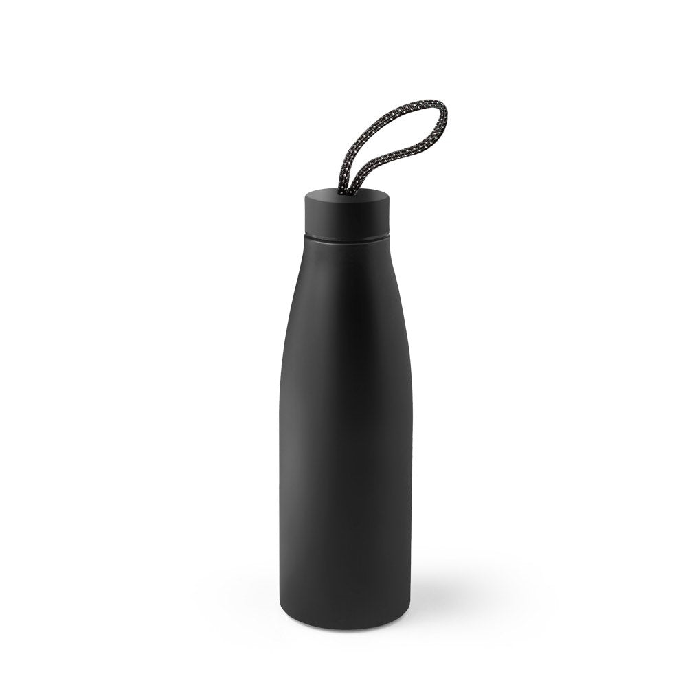 MORGAN promotional bottle in black with custom logo branding