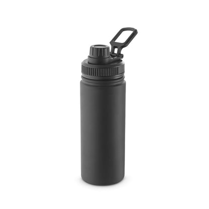 FEDERER promotional bottle in black with custom logo branding