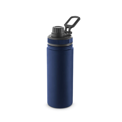 FEDERER promotional bottle in navy blue with custom logo branding