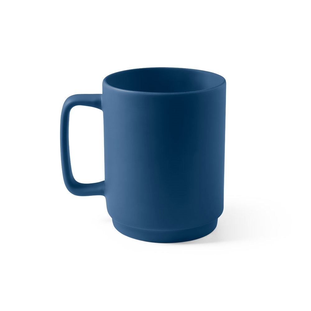 MIGHTY promotional mug in blue (detail view) with custom logo branding