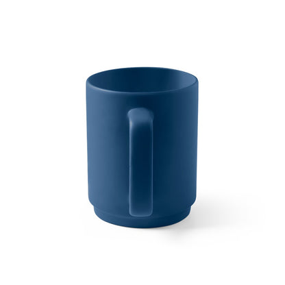 MIGHTY promotional mug in blue (detail view) with custom logo branding