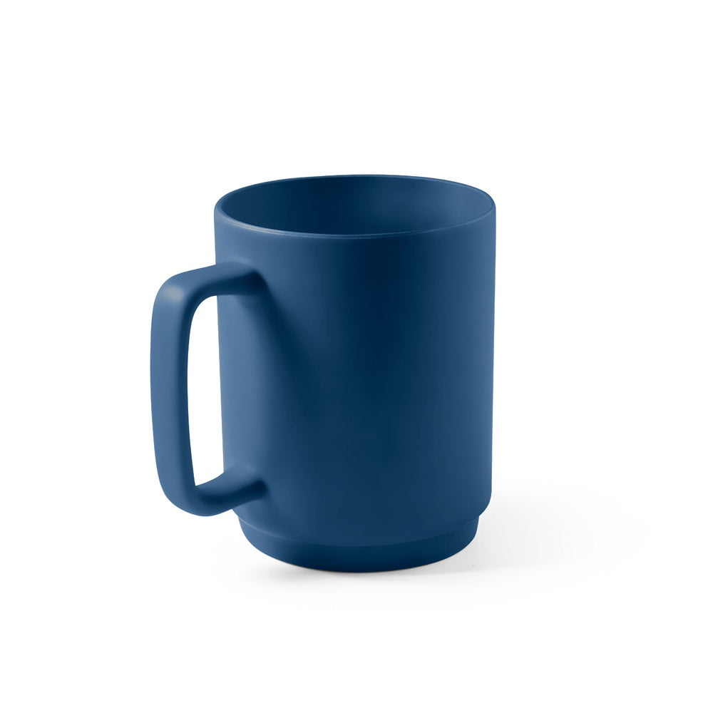 MIGHTY promotional mug in blue with custom logo branding