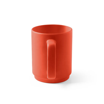 MIGHTY promotional mug in red (detail view) with custom logo branding