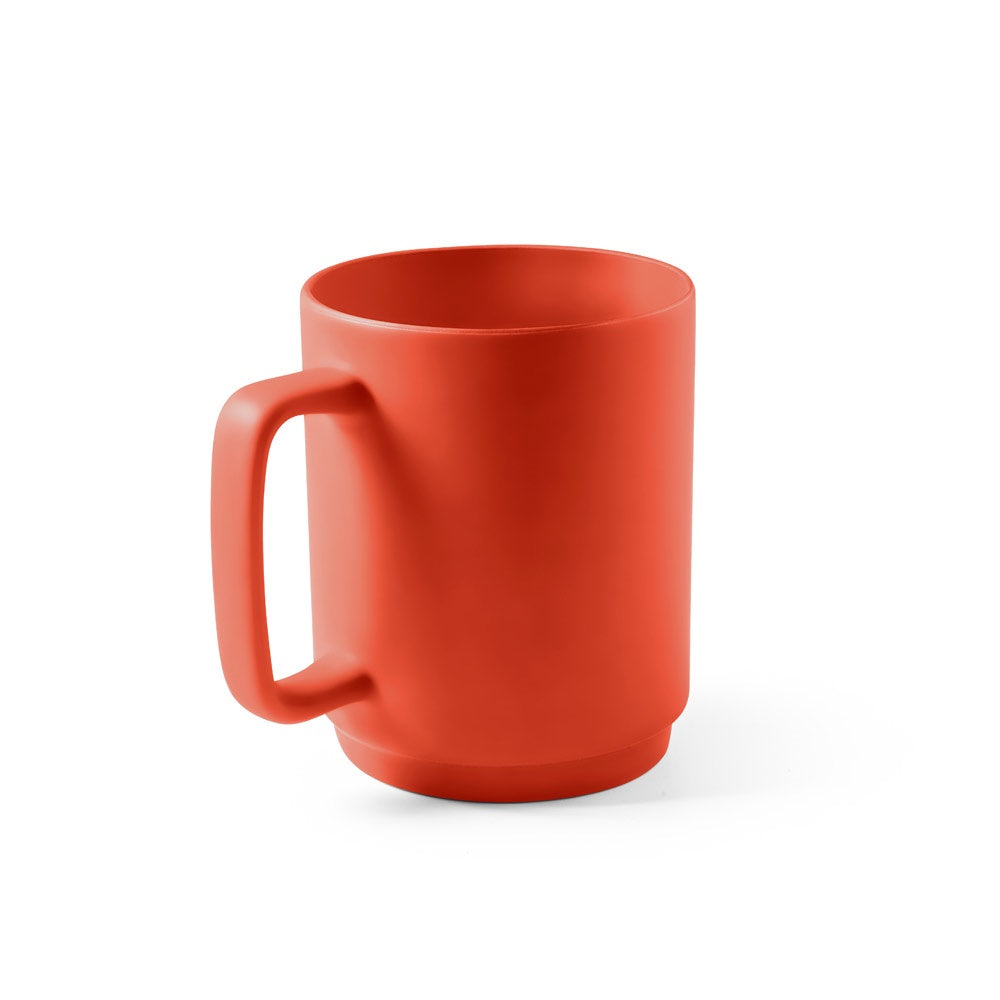 MIGHTY promotional mug in red with custom logo branding