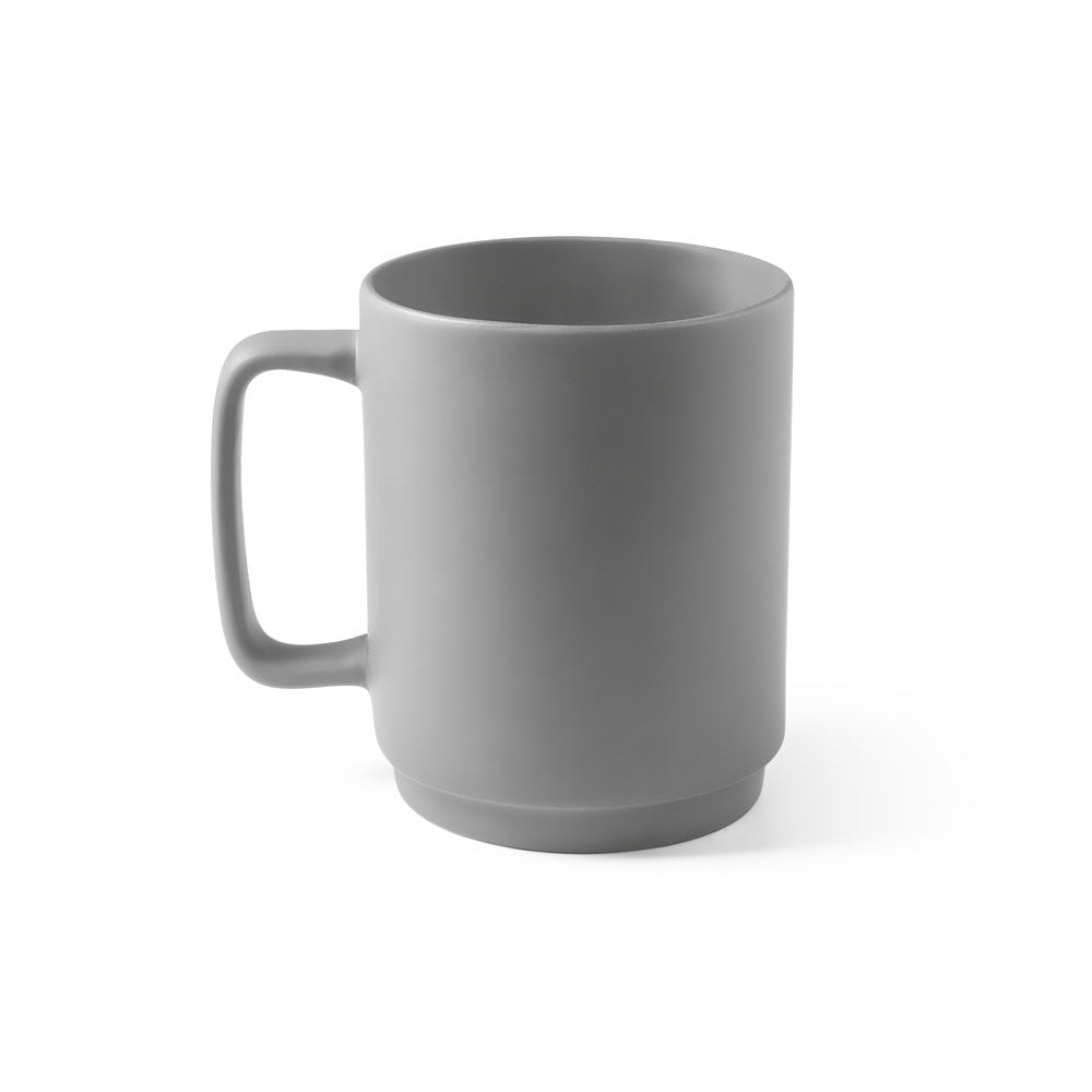 MIGHTY promotional mug in grey (detail view) with custom logo branding