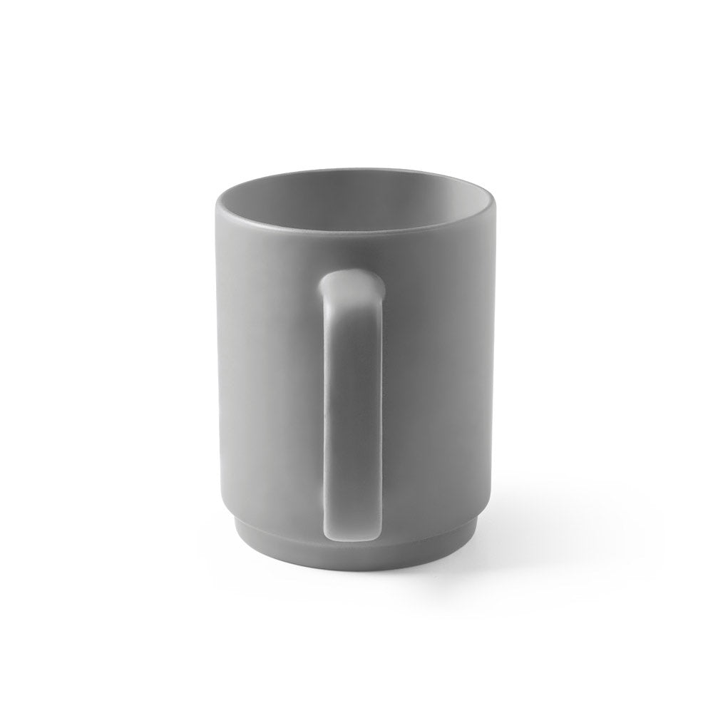 MIGHTY promotional mug in grey (detail view) with custom logo branding