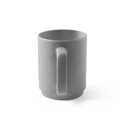 MIGHTY promotional mug in grey (detail view) with custom logo branding