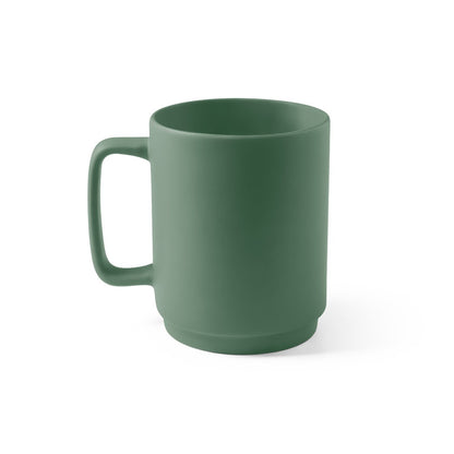 MIGHTY promotional mug in army green (detail view) with custom logo branding